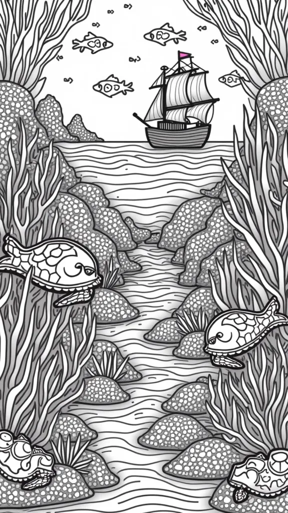 ocean themed coloring pages